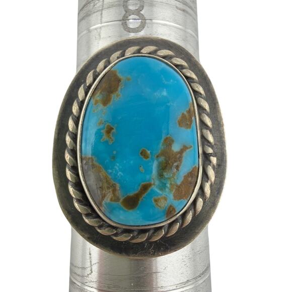 Sterling Silver Jewelry - Raegan Hough Handmade Sterling Silver Turquoise Statement Ring Size 10